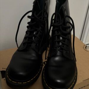 Dr. Martens Black Smooth Leather Combat Boots